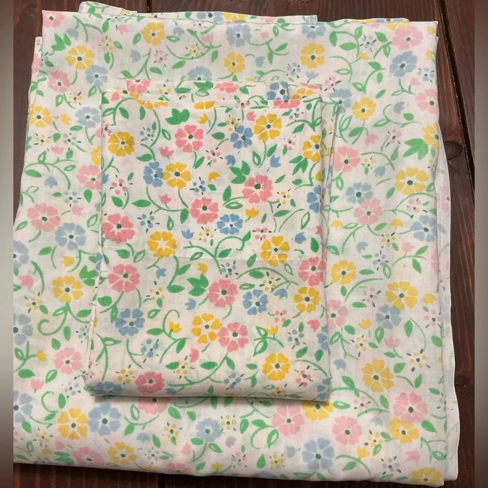 Vintage Full Flat & Pillow Case
